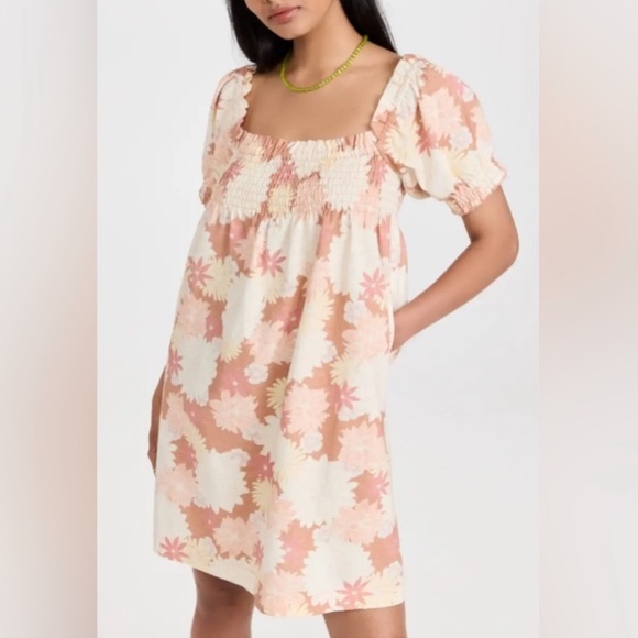 Faherty Ramona Floral Dress In Warm Jicaro Island Small - Picture 1 of 7